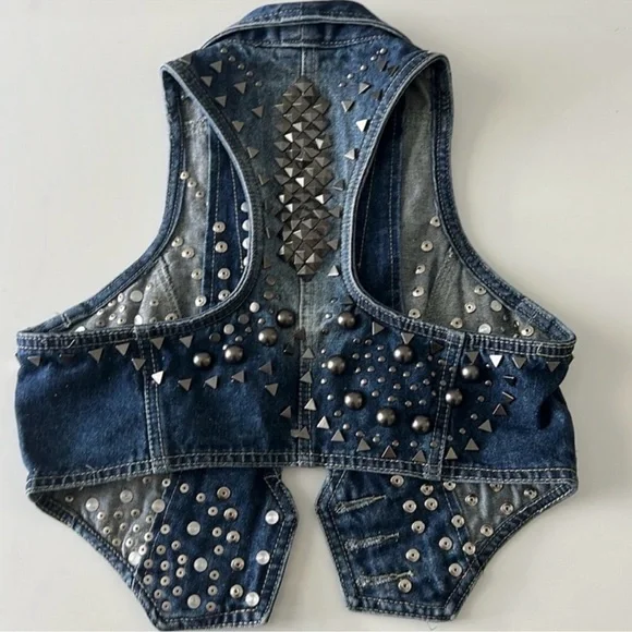 Studded Denim Vest - Picture 5 of 7